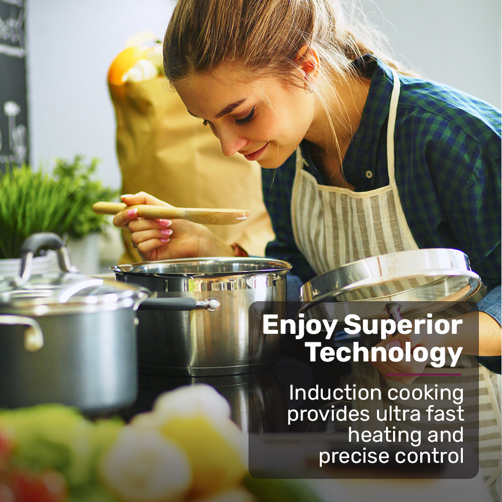EuroChef 60cm 4 Zone Induction Cooktop, 7200W Electric, Dual Link Bridged Zone Hobs, Touch Controls V219-COKICTEC642A