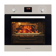 EuroChef 60cm Stainless Electric Wall Oven 8 Function Built-in Fan Forced Grill Touch Control V219-COKOVNEUCA78A