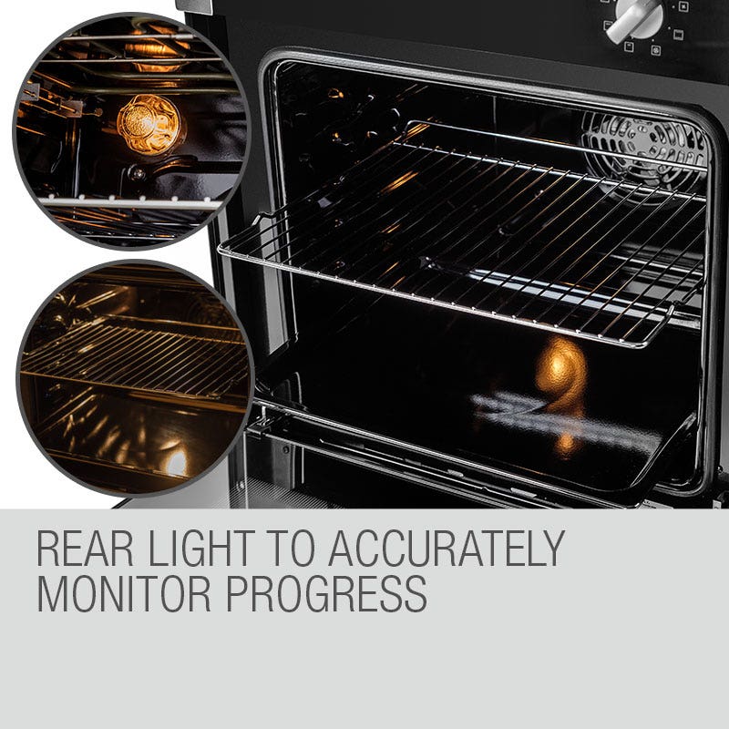 EuroChef 60cm Stainless Built-in 70L Grill 8 Function Fan Forced Electric Wall Oven V219-COKOVNEUCA78B