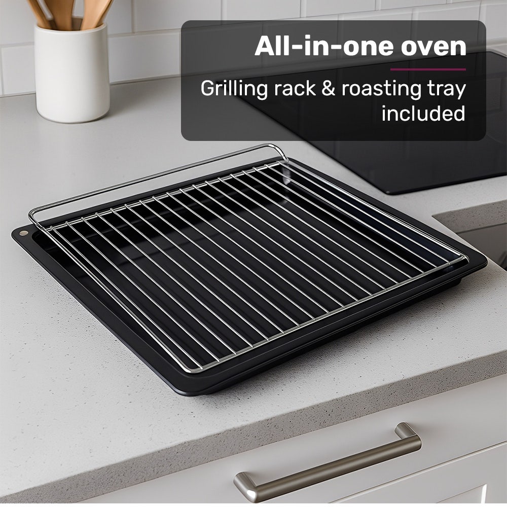 EuroChef 60cm Stainless Built-in 70L Grill 8 Function Fan Forced Electric Wall Oven V219-COKOVNEUCA78B