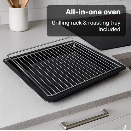 EuroChef 60cm Stainless Built-in 70L Grill 8 Function Fan Forced Electric Wall Oven V219-COKOVNEUCA78B