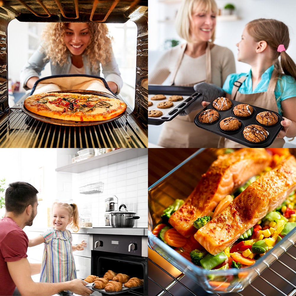 EuroChef 60cm Stainless Built-in 70L Grill 8 Function Fan Forced Electric Wall Oven V219-COKOVNEUCA78B