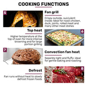 EuroChef 60cm Stainless Built-in 70L Grill 8 Function Fan Forced Electric Wall Oven V219-COKOVNEUCA78B