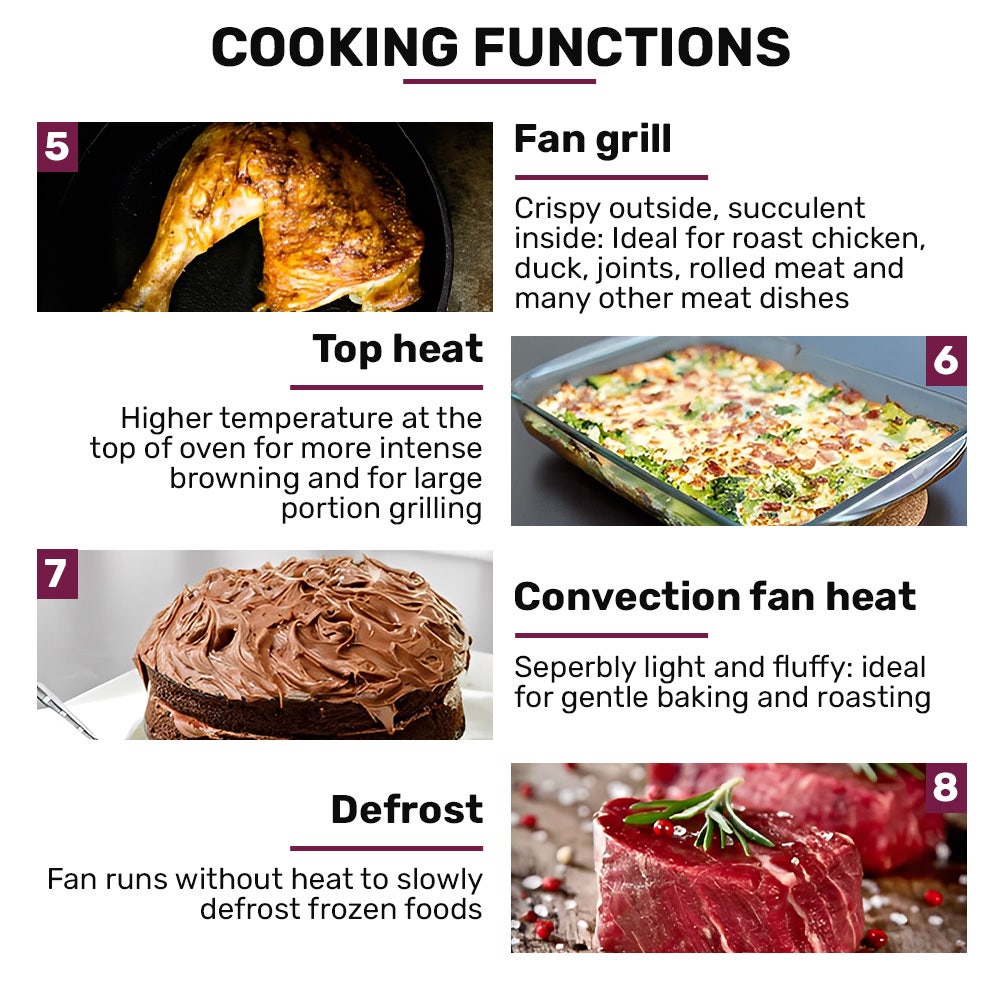 EuroChef 60cm Stainless Built-in 70L Grill 8 Function Fan Forced Electric Wall Oven V219-COKOVNEUCA78B