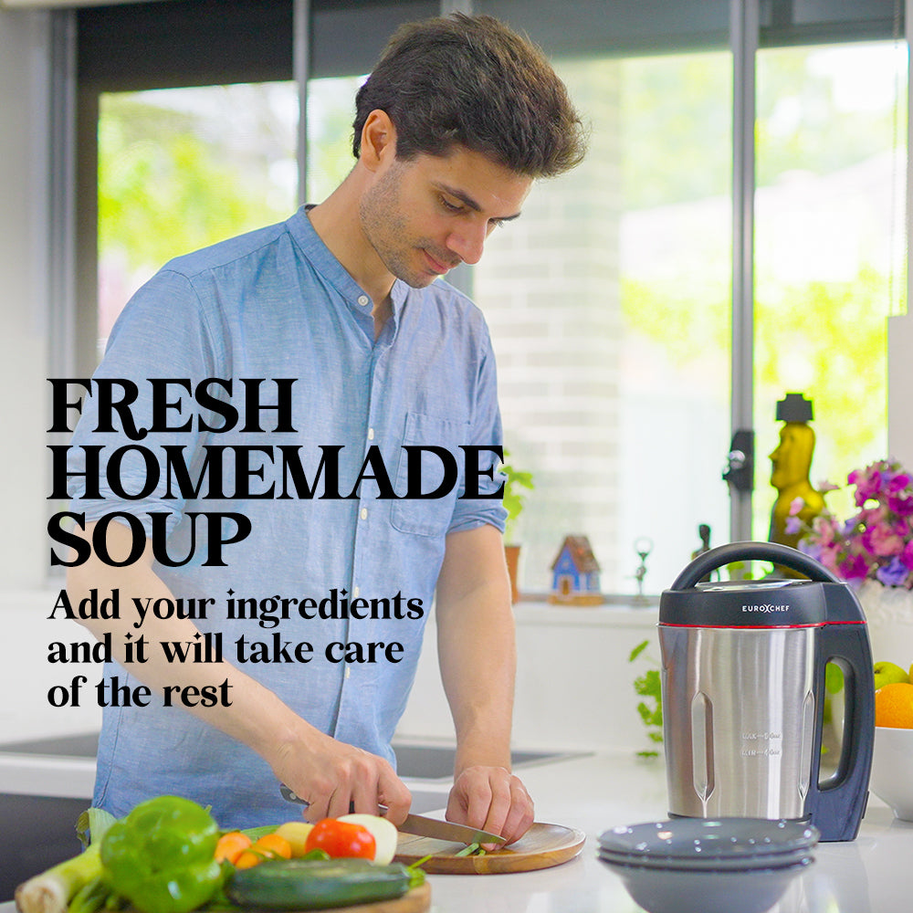 EUROCHEF Soup Maker Blender Smoothie Compact Hot Cold Stainless Steel Mixer V219-COKSOUEUCB13S
