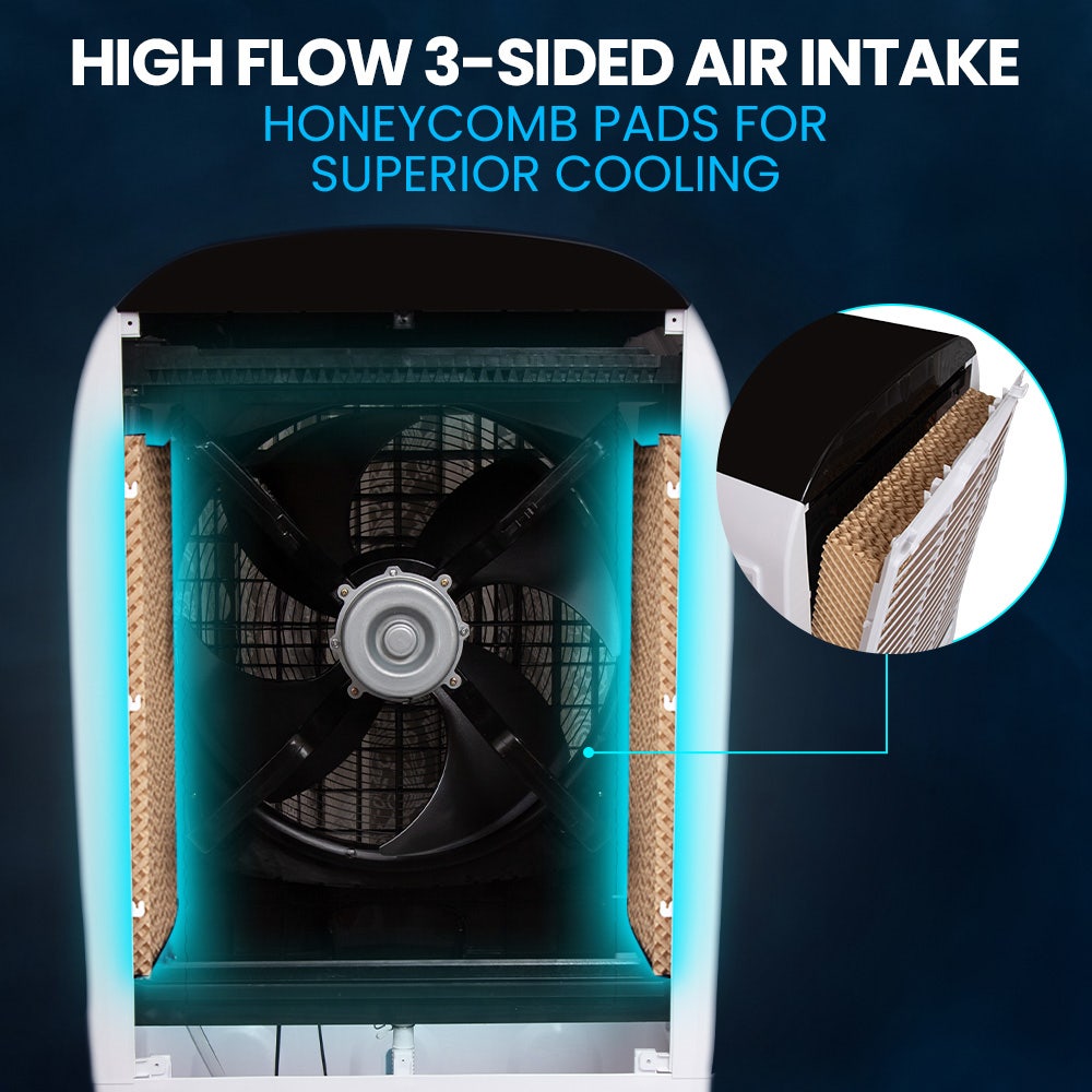 POLYCOOL 450W 80L Evaporative Air Cooler, Commercial Grade, Remote Control, Fan V219-COLCECPY08GA