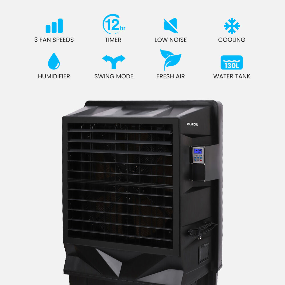 POLYCOOL 130L 750W Evaporative Air Cooler, Commercial Industrial Grade, Remote Control, Purifier, Fan V219-COLCECPY13KA