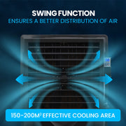 POLYCOOL 130L 750W Evaporative Air Cooler, Commercial Industrial Grade, Remote Control, Purifier, Fan V219-COLCECPY13KA