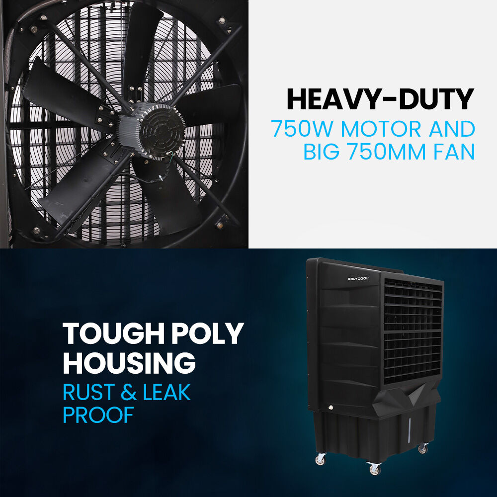 POLYCOOL 130L 750W Evaporative Air Cooler, Commercial Industrial Grade, Remote Control, Purifier, Fan V219-COLCECPY13KA