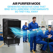 POLYCOOL 130L 750W Evaporative Air Cooler, Commercial Industrial Grade, Remote Control, Purifier, Fan V219-COLCECPY13KA