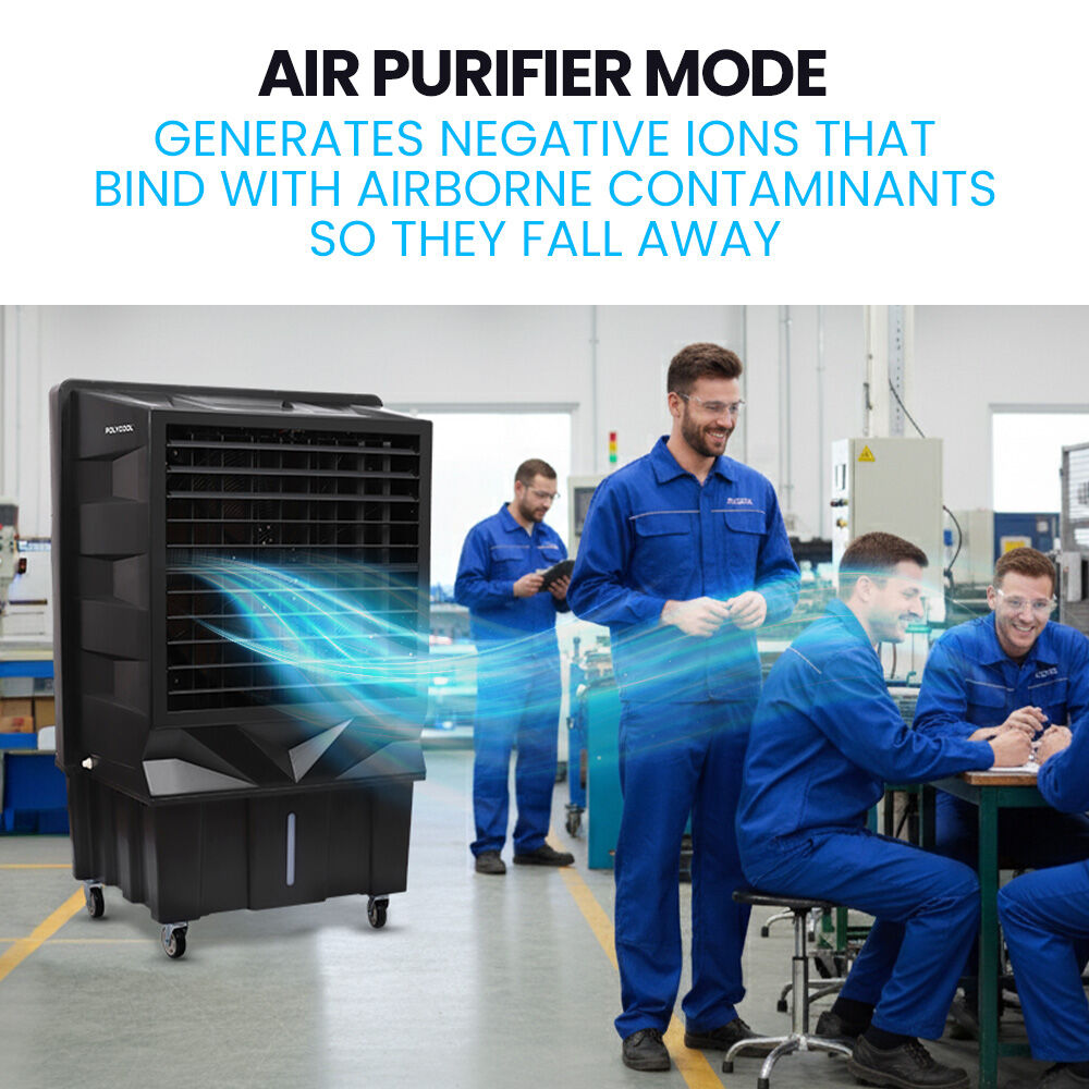 POLYCOOL 130L 750W Evaporative Air Cooler, Commercial Industrial Grade, Remote Control, Purifier, Fan V219-COLCECPY13KA