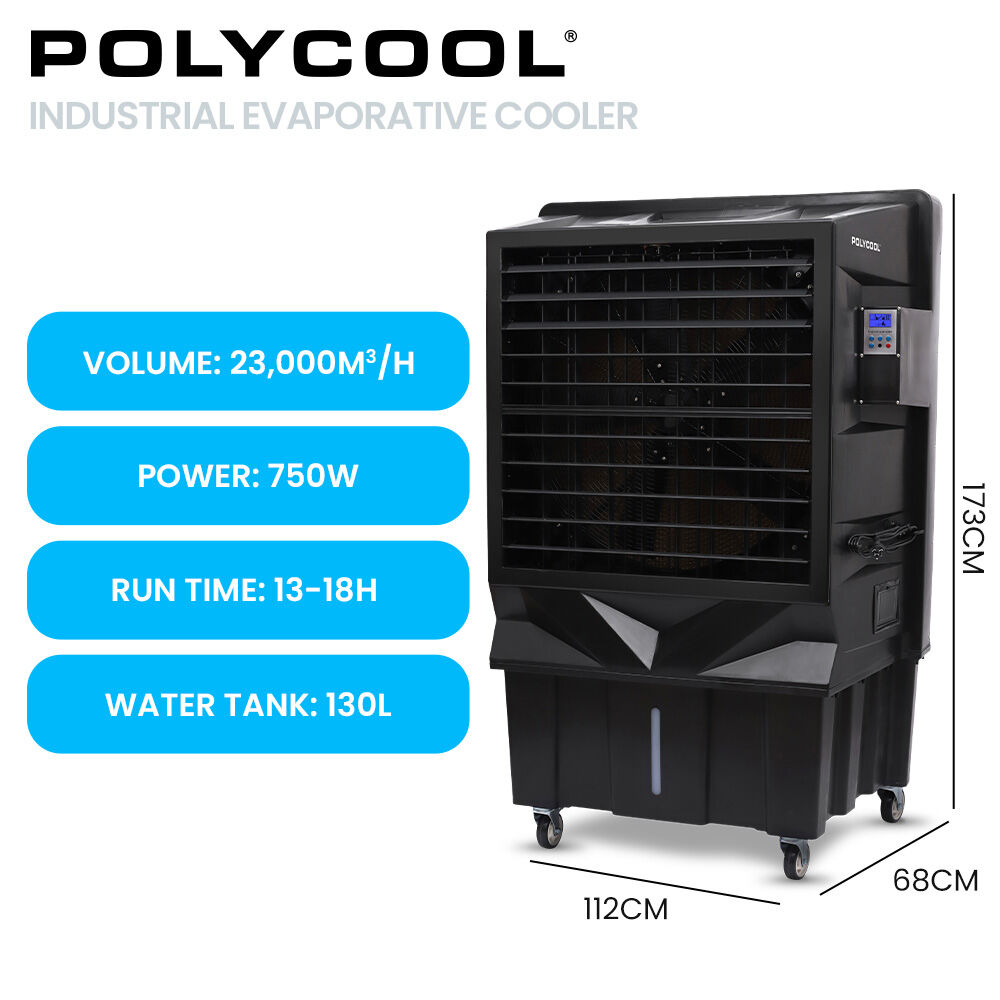 POLYCOOL 130L 750W Evaporative Air Cooler, Commercial Industrial Grade, Remote Control, Purifier, Fan V219-COLCECPY13KA