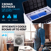 POLYCOOL 30L Evaporative Air Cooler Portable Industrial Fan, Purifier, Humidifier, Remote Control V219-COLECLPYC3GA