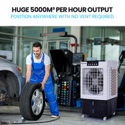 POLYCOOL 45L 125W Evaporative Air Cooler Portable Industrial Fan, Purifier, Humidifier, Remote Control V219-COLECLPYC5GA