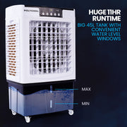 POLYCOOL 45L 125W Evaporative Air Cooler Portable Industrial Fan, Purifier, Humidifier, Remote Control V219-COLECLPYC5GA