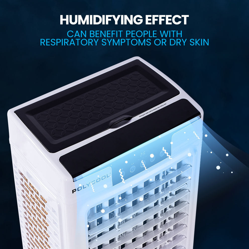 POLYCOOL 35L 220W Portable Evaporative Air Cooler 24 Hour Timer 4 in 1 Cooling Fan w/ Remote V219-COLECLPYC7GA