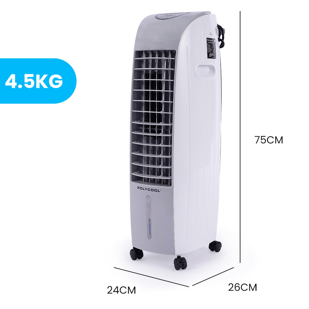 POLYCOOL 6L Portable Evaporative Air Cooler 24 Hour Timer 4 in 1 Cooling Fan V219-COLECLPYD2GA