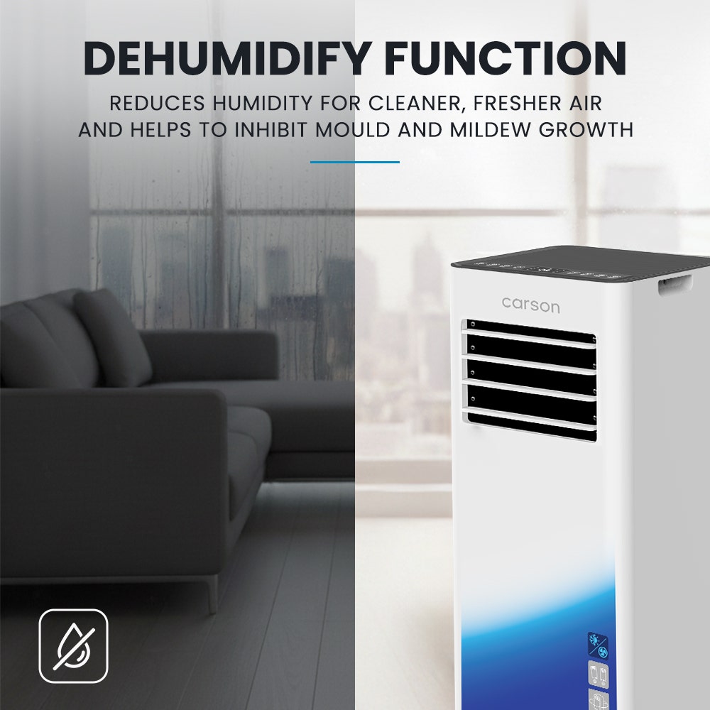 CARSON 2.05kW Portable Air Conditioner, Bluetec Edition, Dehumidifier & Fan Mode, Remote Control, 24hr Timer, V219-COLPACCA2C2SA