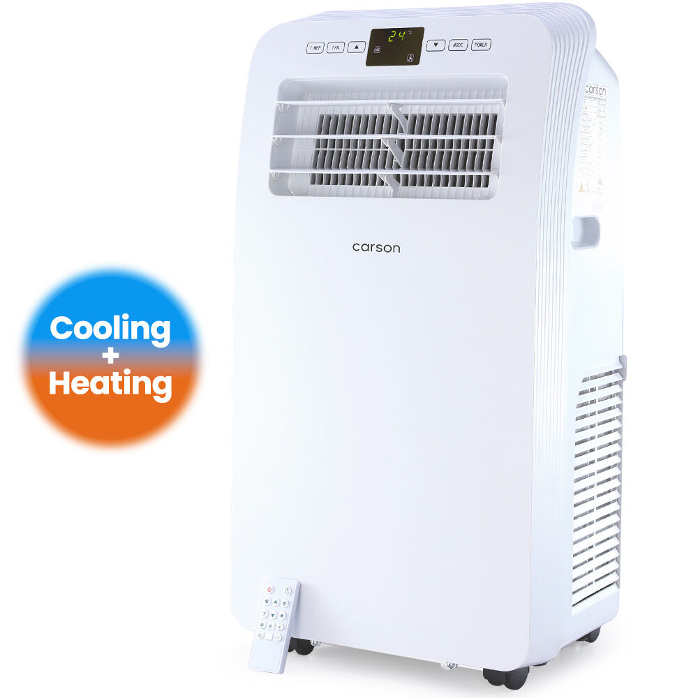 CARSON 2.9kW Reverse Cycle Portable Air Conditioner and Heater, with Dehumidifier, Cooling and Heating AC V219-COLPCHCA23RA