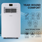 CARSON 2.9kW Reverse Cycle Portable Air Conditioner and Heater, with Dehumidifier, Cooling and Heating AC V219-COLPCHCA23RA