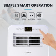 CARSON 2.9kW Reverse Cycle Portable Air Conditioner and Heater, with Dehumidifier, Cooling and Heating AC V219-COLPCHCA23RA