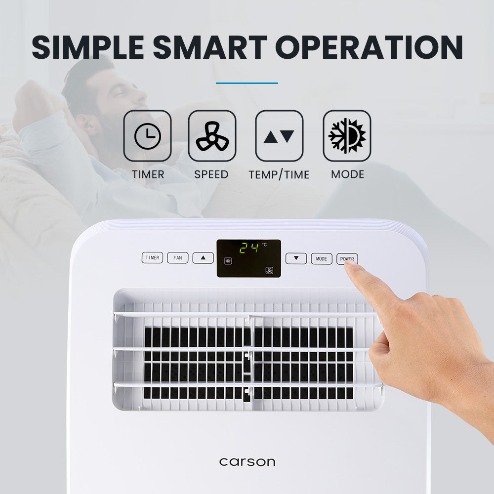 CARSON 2.9kW Reverse Cycle Portable Air Conditioner and Heater, with Dehumidifier, Cooling and Heating AC V219-COLPCHCA23RA