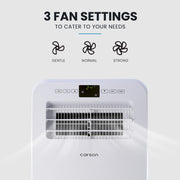 CARSON 2.9kW Reverse Cycle Portable Air Conditioner and Heater, with Dehumidifier, Cooling and Heating AC V219-COLPCHCA23RA