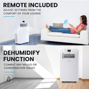 CARSON 2.9kW Reverse Cycle Portable Air Conditioner and Heater, with Dehumidifier, Cooling and Heating AC V219-COLPCHCA23RA
