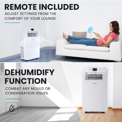 CARSON 2.9kW Reverse Cycle Portable Air Conditioner and Heater, with Dehumidifier, Cooling and Heating AC V219-COLPCHCA23RA