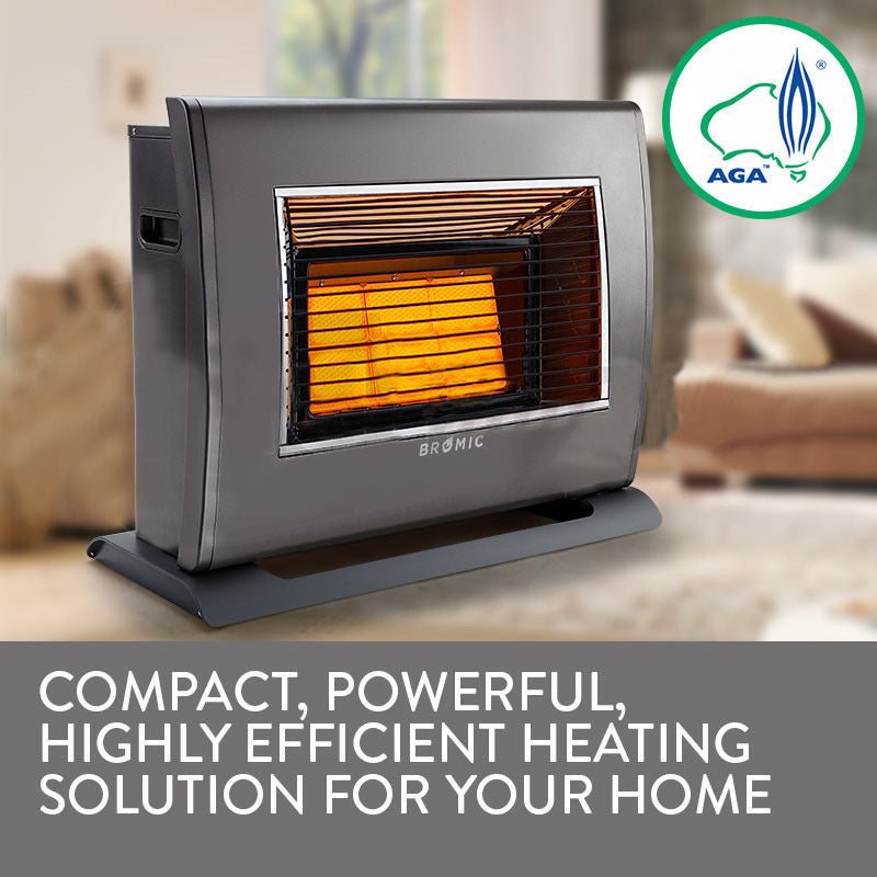 BROMIC Supaheat II Natural Gas Indoor Room Heater Portable Floor Flueless V219-COMP732-1
