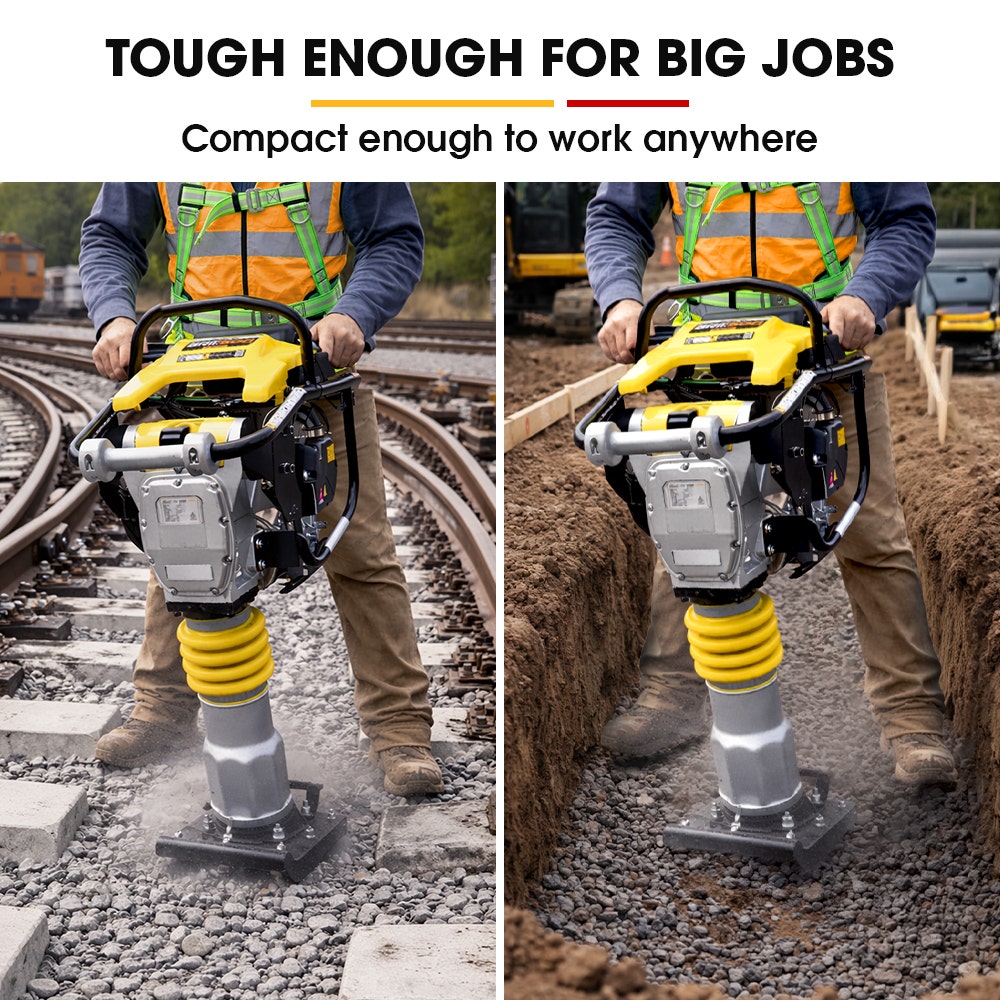 BAUMR-AG BRM-500 64KG Petrol Tamper Rammer Vibratory Plate Compactor, Lightweight, for Soil Sand Gravel V219-COMRMRBML5CA