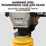 BAUMR-AG 77KG 285 x 345mm Tamping Rammer, 10kN 6.5hp, w/ Transport Wheel Kit, Compactor for Soil Sand Gravel V219-COMRMRBMW7CA