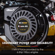 BAUMR-AG 60kg 370x510mm 6.5HP Plate Compactor, Paver Pad, Transport Wheels V219-CONCOMBMRA7C0