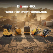 BAUMR-AG 60kg 370x510mm 6.5HP Plate Compactor, Paver Pad, Transport Wheels V219-CONCOMBMRA7C0