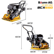 BAUMR-AG 60kg 370x510mm 6.5HP Plate Compactor, Paver Pad, Transport Wheels V219-CONCOMBMRA7C0