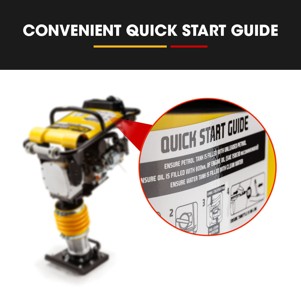 Baumr-AG 80kg Tamper Rammer Compactor - Wacker Petrol 7HP Packer Jack Plate V219-CONRAMBMRA6C0