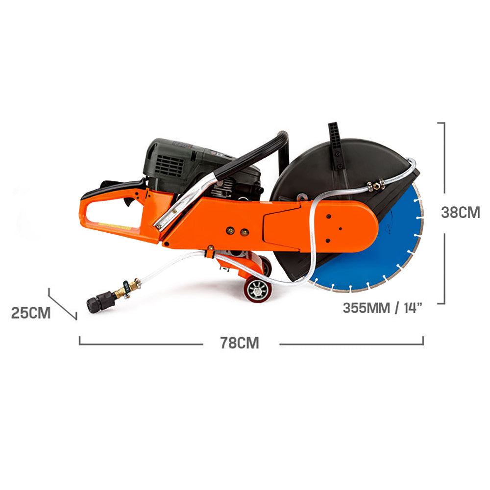 Baumr-AG 75cc Concrete Cut Off Demolition Saw Wet Demo Road Cutter Brick V219-CONSAWBMRA08X
