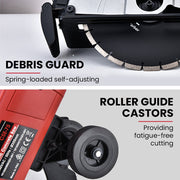 BAUMR-AG 2400W Electric Concrete Saw 355mm Demolition Cutter Wet Dry Demo Tool Circular Cutting V219-CONSAWBMRAE75
