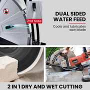 BAUMR-AG 2400W Electric Concrete Saw 355mm Demolition Cutter Wet Dry Demo Tool Circular Cutting V219-CONSAWBMRAE75