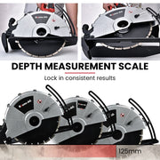 BAUMR-AG 2400W Electric Concrete Saw 355mm Demolition Cutter Wet Dry Demo Tool Circular Cutting V219-CONSAWBMRAE75