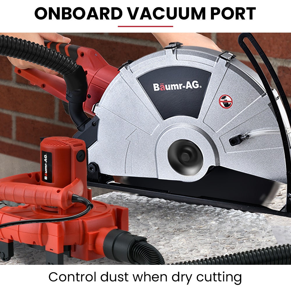 BAUMR-AG 2400W Electric Concrete Saw 355mm Demolition Cutter Wet Dry Demo Tool Circular Cutting V219-CONSAWBMRAE75
