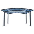 SHADE SHIELD Arched Double Carport 6.0m x 5.5m x 2.98m, Aluminium Alloy Frame, Polycarbonate Roof, Shelter V219-CPRDBLPCDM2A