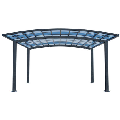 SHADE SHIELD Arched Double Carport 6.0m x 5.5m x 2.98m, Aluminium Alloy Frame, Polycarbonate Roof, Shelter V219-CPRDBLPCDM2A