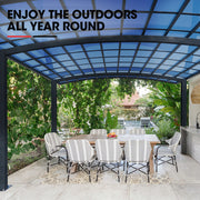 SHADE SHIELD Arched Double Carport 6.0m x 5.5m x 2.98m, Aluminium Alloy Frame, Polycarbonate Roof, Shelter V219-CPRDBLPCDM2A