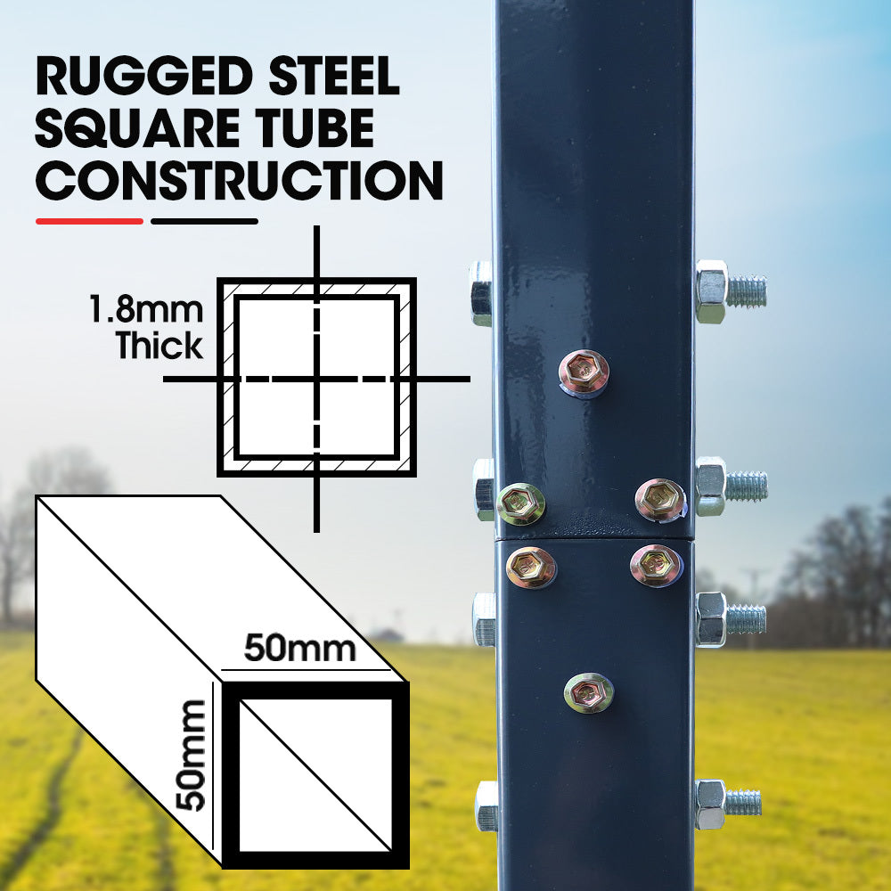 SHADE SHIELD Single Carport Shed 3.3 x 6 x 2.9m, Galvanised Steel Frame, Powder Coated Gable Roof, Shelter V219-CPRSINPCSG6A