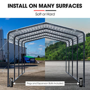 SHADE SHIELD Single Carport Shed 3.3 x 6 x 2.9m, Galvanised Steel Frame, Powder Coated Gable Roof, Shelter V219-CPRSINPCSG6A