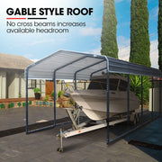 SHADE SHIELD Single Carport Shed 3.3 x 6 x 2.9m, Galvanised Steel Frame, Powder Coated Gable Roof, Shelter V219-CPRSINPCSG6A