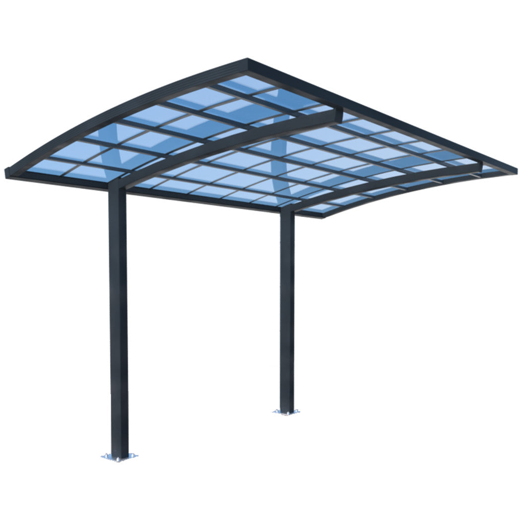 SHADE SHIELD Single Cantilever Carport 3.0m x 5.5m x 3.5m, Aluminium Alloy Frame, Polycarbonate Roof, Shelter V219-CPRSINPCSL2A