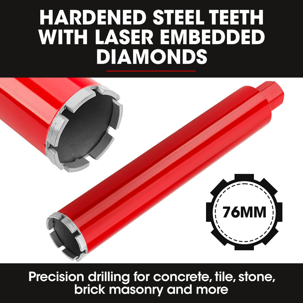 BAUMR-AG 1800W 120mm Handheld Core Drill & 76mm Diamond Drill Bit Combo, for Concrete Coring Hole Drilling V219-DRLCREBM12H-76