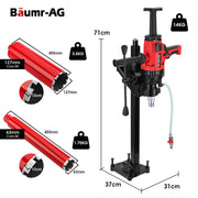BAUMR-AG 2000W 160mm Handheld Core Drill w/Stand,63mm & 127mm Drill Bit Combo, for Concrete Coring Hole V219-DRLCREBM16H-63